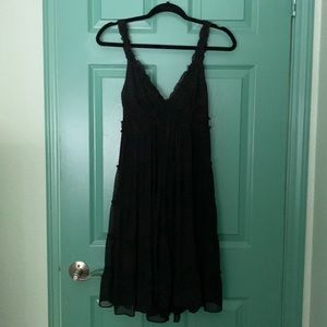 Black dress with ruffle tier detail